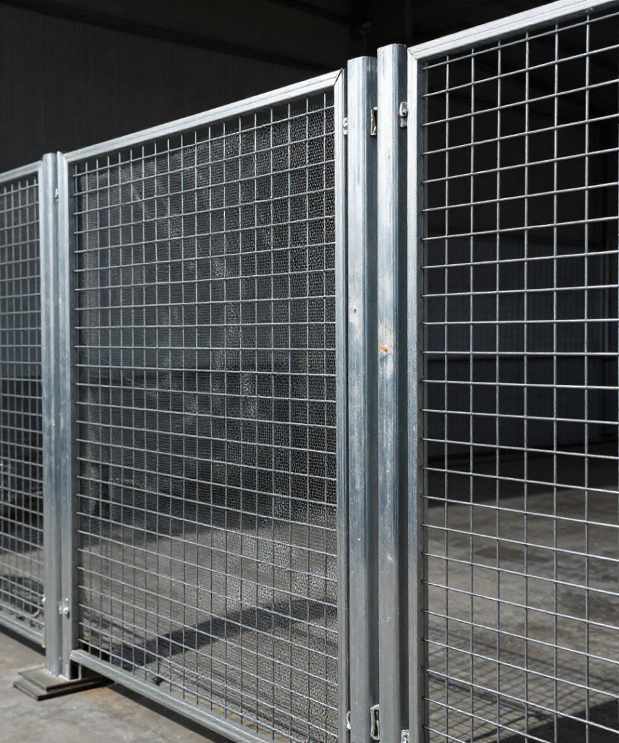 Industrial mesh fencing securing a commercial perimeter