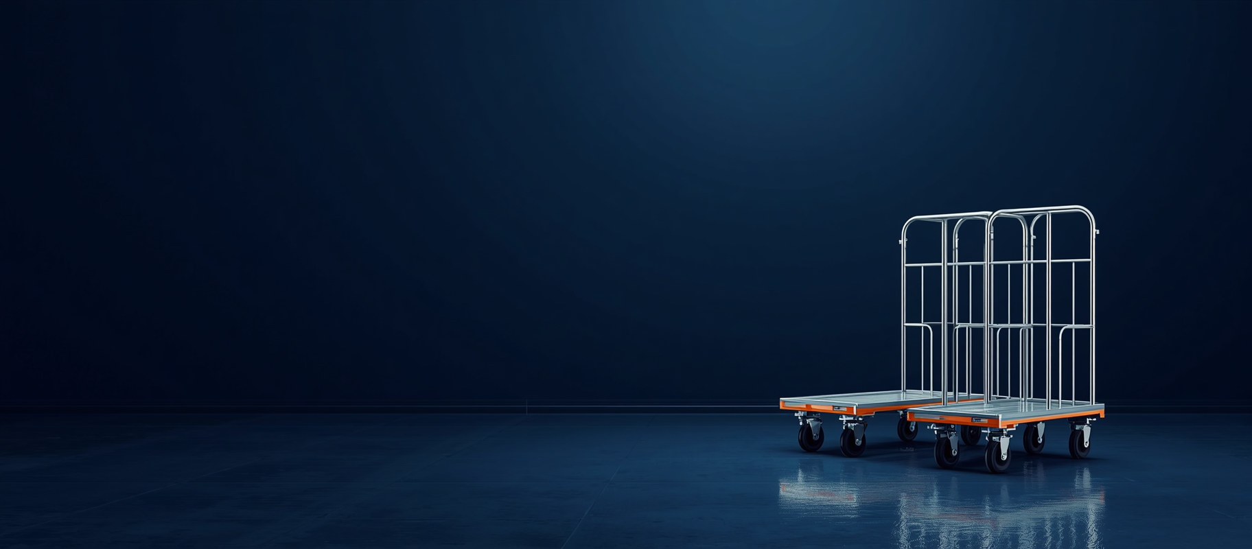 Load-rated platform trolleys with tubular steel frames